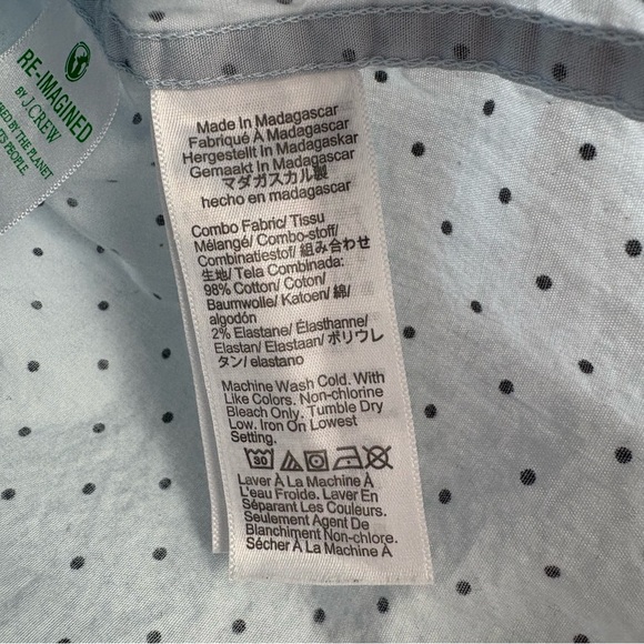 J. Crew Men's Small Slim Fit Flex Washed Polka Dot Long Sleeve Button Up Shirt - Picture 4 of 5